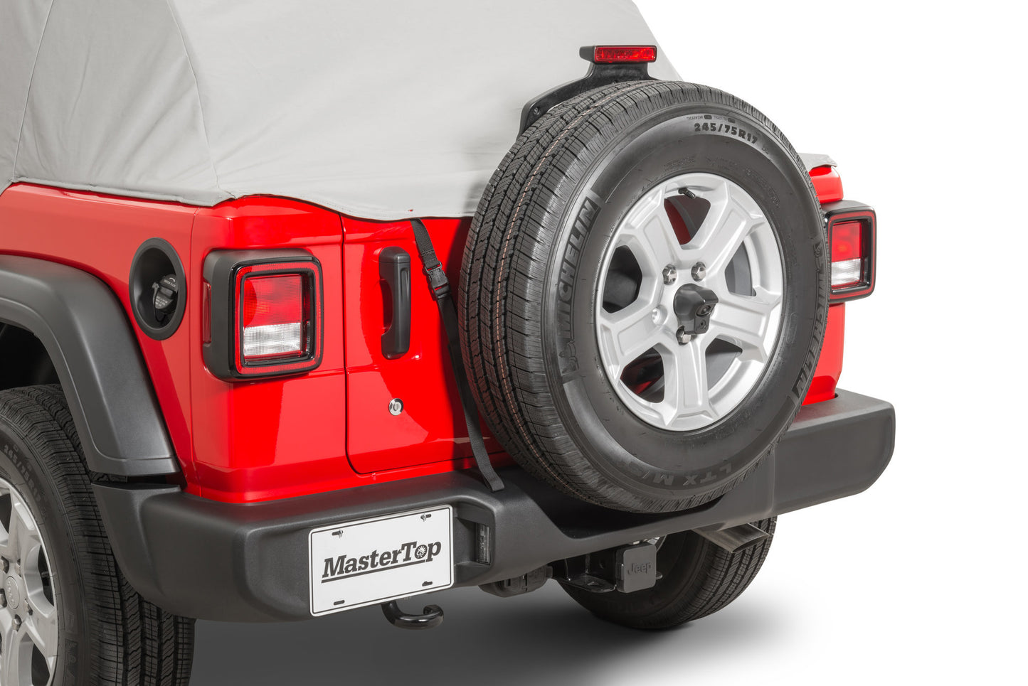 Full Door Cab Cover 2018-Current Jeep JL Wrangler W/Factory Soft Top Folded Down Gray Denim MasterTop-4