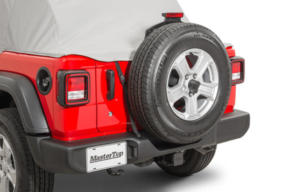 Full Door Cab Cover 2018-Current Jeep JL Wrangler W/Factory Soft Top Folded Down Gray Denim MasterTop-4