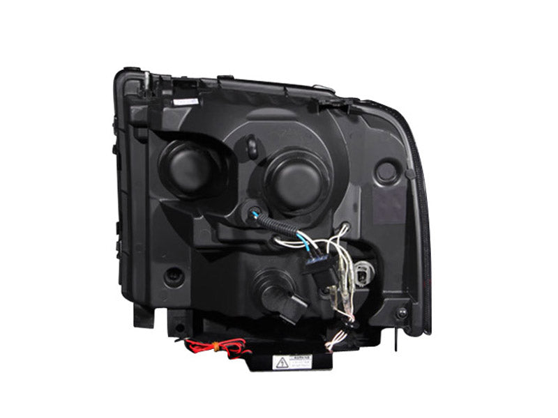 Headlight Set Projector w/Halo Clear Lens Black Housing w/1 Pc. LED Strip Pair CCFL Does Not Fit F-250 Light Duty Or Sealed Beam Models Ford Excursion 2005, Ford F-250/F-350/F-450/F-550 Super Duty 2005-2007 AnzoUSA-1