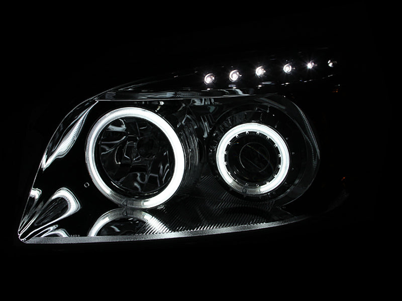 Headlight Set Projector w/Halo Chrome Housing Pair CCFL Projector W/Halo Clear Lens Toyota RAV4 2006-2008 AnzoUSA-2