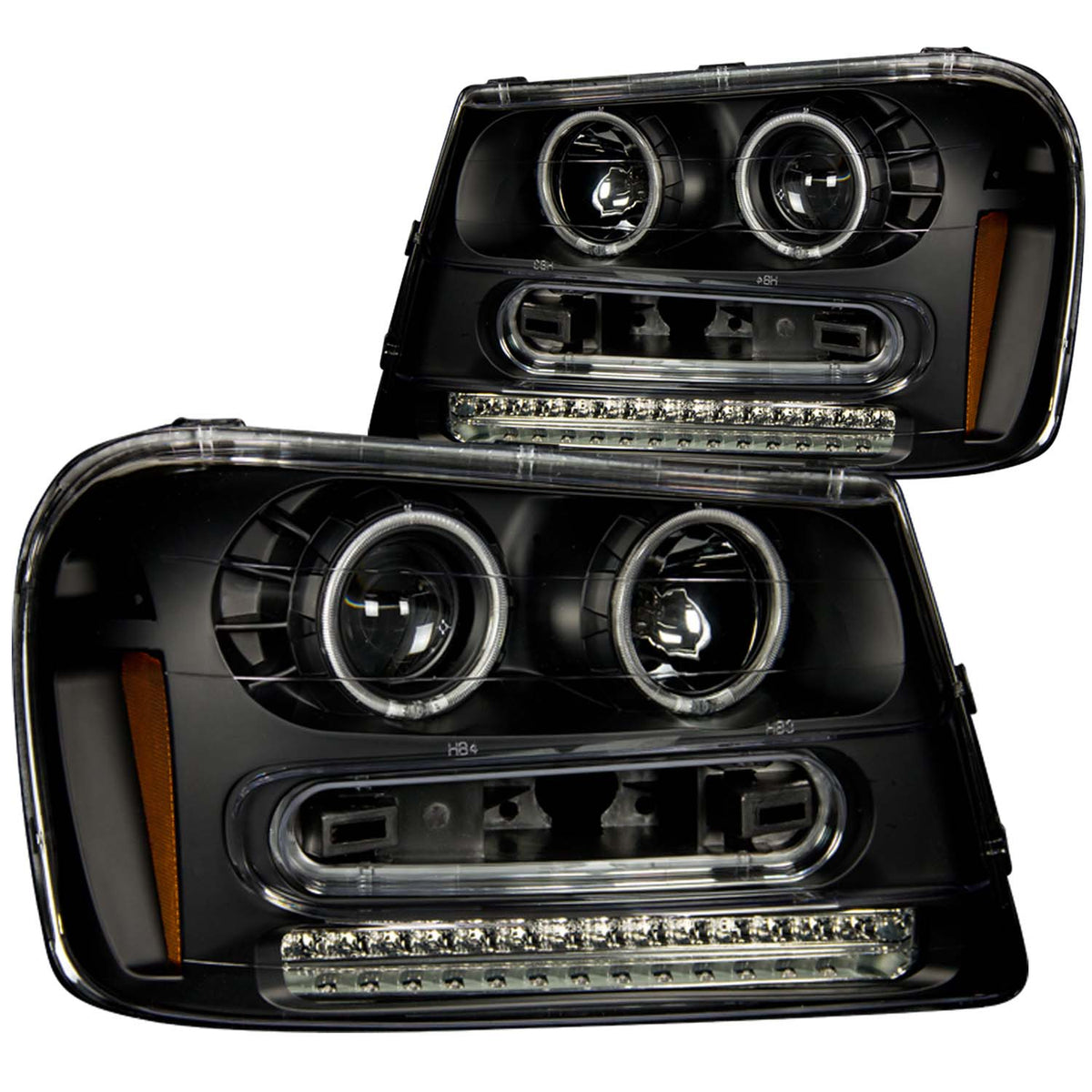 Headlight Set Projector w/Halo Clear Lens Black Housing Pair CCFL Does Not Fit 06-09 Trailblazer Lt Models Chevrolet Trailblazer 2002-2009, Trailblazer EXT 2002-2006 AnzoUSA