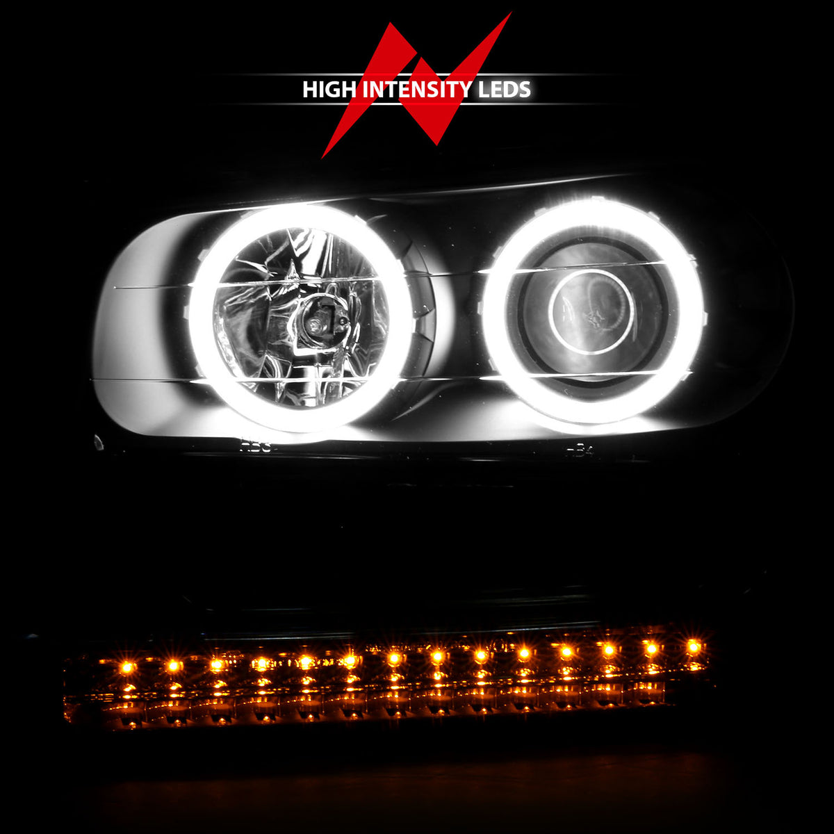 Headlight Set Projector w/Halo Clear Lens Black Housing Pair CCFL Does Not Fit 06-09 Trailblazer Lt Models Chevrolet Trailblazer 2002-2009, Trailblazer EXT 2002-2006 AnzoUSA-8