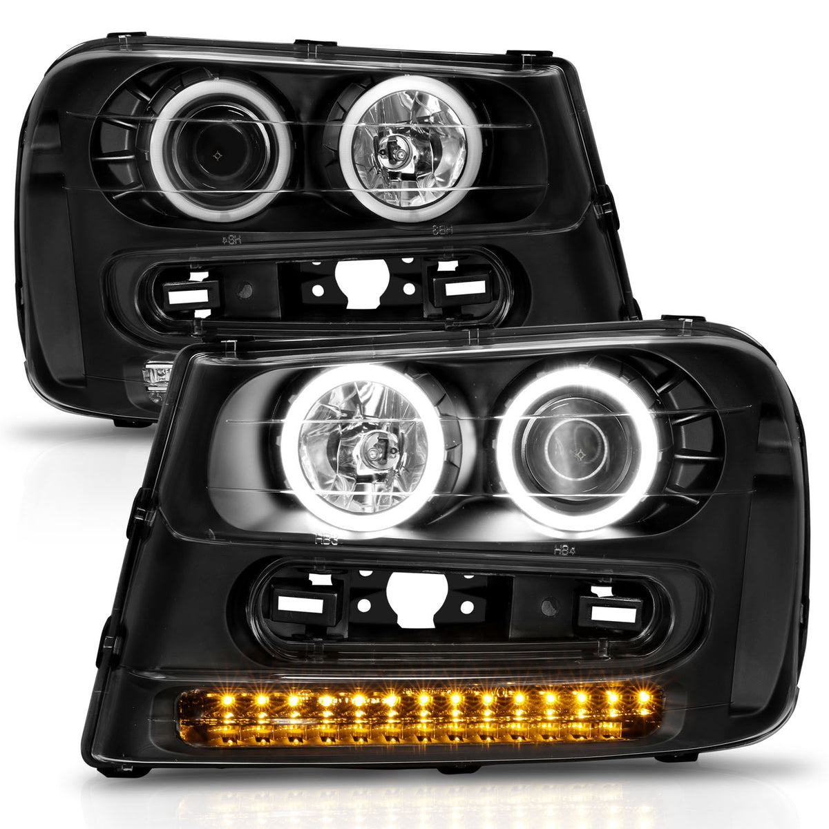 Headlight Set Projector w/Halo Clear Lens Black Housing Pair CCFL Does Not Fit 06-09 Trailblazer Lt Models Chevrolet Trailblazer 2002-2009, Trailblazer EXT 2002-2006 AnzoUSA-9