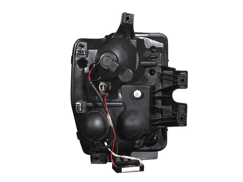 Headlight Set Projector w/Halo Clear Lens Black Housing Pair CCFL Does Not Fit Models With Sealed Beam Headlights Ford F-250 Super Duty/F-350/F-450 Super Duty 2008-2010 AnzoUSA-1