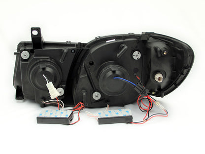 Headlight Set Projector w/Halo For Use W/Non HID Models Only Projector W/Halo Clear Lens Chrome Housing Pair CCFL Does Not Fit Models With Factory HID Bulbs Lexus LX470 1998-2007 AnzoUSA-1