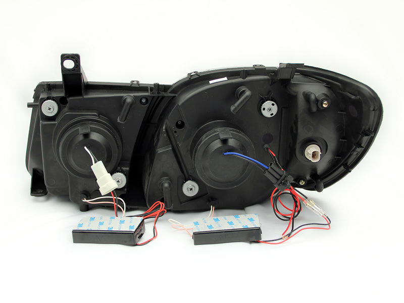 Headlight Set Projector w/Halo Clear Lens Black Housing Pair CCFL For Use W/Non HID Models Only Lexus LX470 1998-2007 AnzoUSA-1