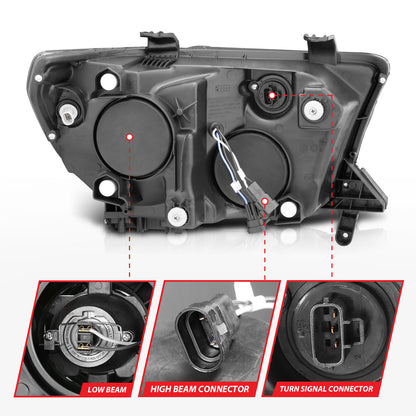 Headlight Set Projector w/Halo Clear Lens Black Housing Pair CCFL Does Not Fit Models With Auto Leveling Headlights Toyota Sequoia 2008-2017, Toyota Tundra 2007-2013 AnzoUSA-7