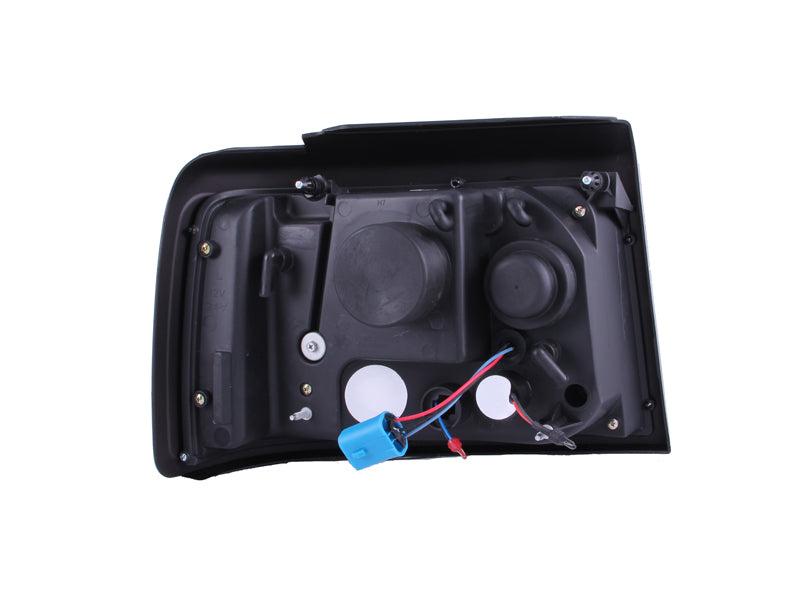 Headlight Set Projector w/Halo Clear Lens Black Housing Pair W/Side Marker And Parking Lights Ford Bronco/F-150/F-250 1992-1996, Ford F-250 HD 1997, Ford F-350 1992-1998 AnzoUSA-1
