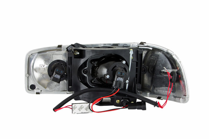 Headlight Set Projector w/Halo Clear Lens Chrome Housing Pair CCFL GMC Sierra 1500 1999-2007, 1500 HD/2500 HD/3500 2001-2007, GMC Sierra 2500 1999-2004, GMC Yukon/XL 1500/XL 2500 2000-2006 AnzoUSA-1