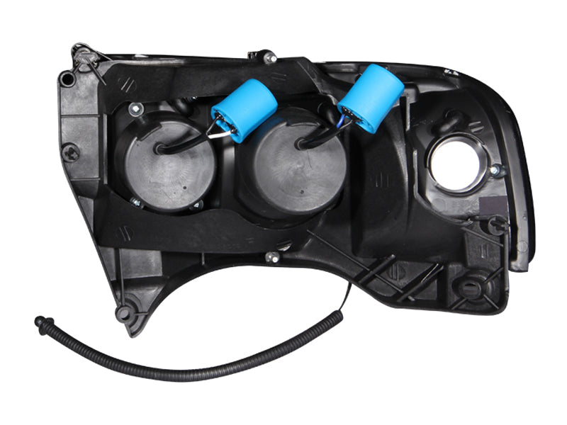Headlight Set Projector w/Halo Clear Lens Black Housing Pair Does Not Fit Ram Models With Sport Package Dodge Ram 1500 1994-2001, Dodge Ram 2500/3500 1994-2002 AnzoUSA-1