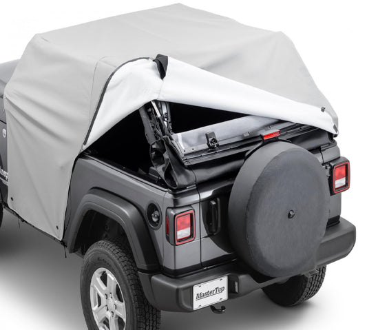 5 Layer Full Door Cab Cover 2018-2024 Jeep JL Wrangler 2Dr W/Factory Soft Top Folded DownGray MasterTop-1