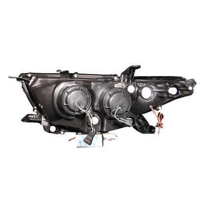 Headlight Set Projector w/Halo Clear Lens Black Housing Pair CCFL Toyota Highlander 2011-2013 AnzoUSA-2