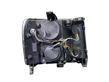 Headlight Set Projector Clear Lens Black Housing Pair W/U-Bar Does Not Fit Models With Factory HID Bulbs GMC Sierra 1500 2007-2013, 2500 HD/3500 HD 2007-2014 AnzoUSA-1