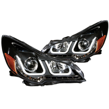 Headlight Set Projector Clear Lens Black Housing Pair W/U-Bar Subaru Legacy/Outback 2010-2012 AnzoUSA