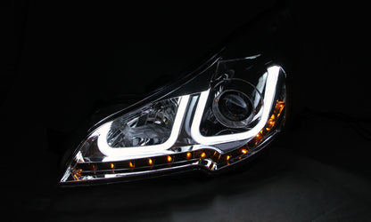 Headlight Set Projector Clear Lens Black Housing Pair W/U-Bar Subaru Legacy/Outback 2010-2012 AnzoUSA-2