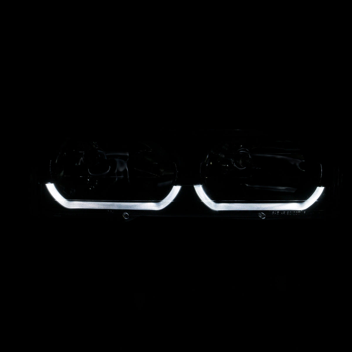 Headlight Set Crystal Clear Lens Black Housing Pair W/Low Brow Chevy/GMC Trucks/SUVs 1988-2000 AnzoUSA-2