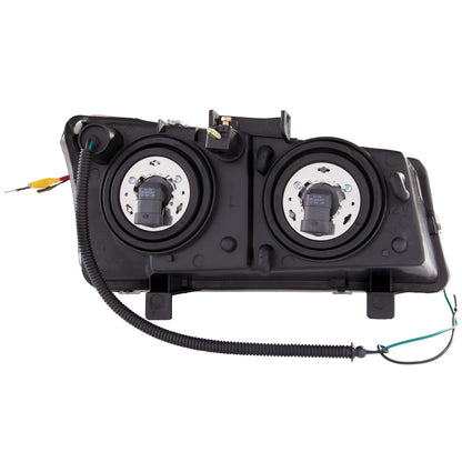 Headlight Set Projector Clear Lens Chrome Housing Pair W/U-Bar Does Not Fit Avalanche Models With Body Cladding Chevrolet Avalanche 1500/Avalanche/Avalanche Silverado 2500 2003-2006, Chevrolet Silverado 1500/1500 HD/2500 HD/3500 2003-2007 AnzoUSA-1