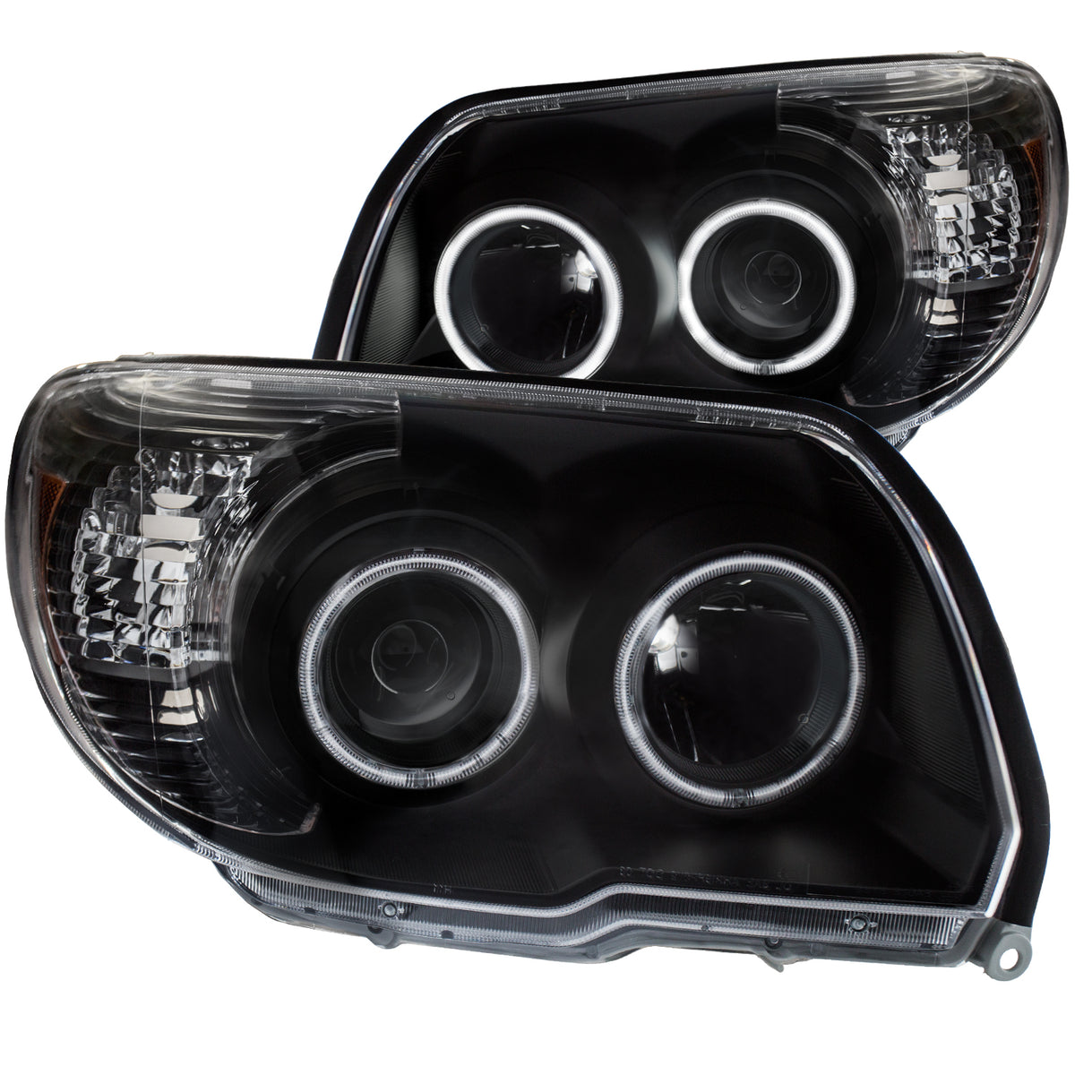 Headlight Set Projector Clear Lens Black Housing Pair W/U-Bar Does Not Include Bulbs Toyota 4Runner 2006-2009 AnzoUSA