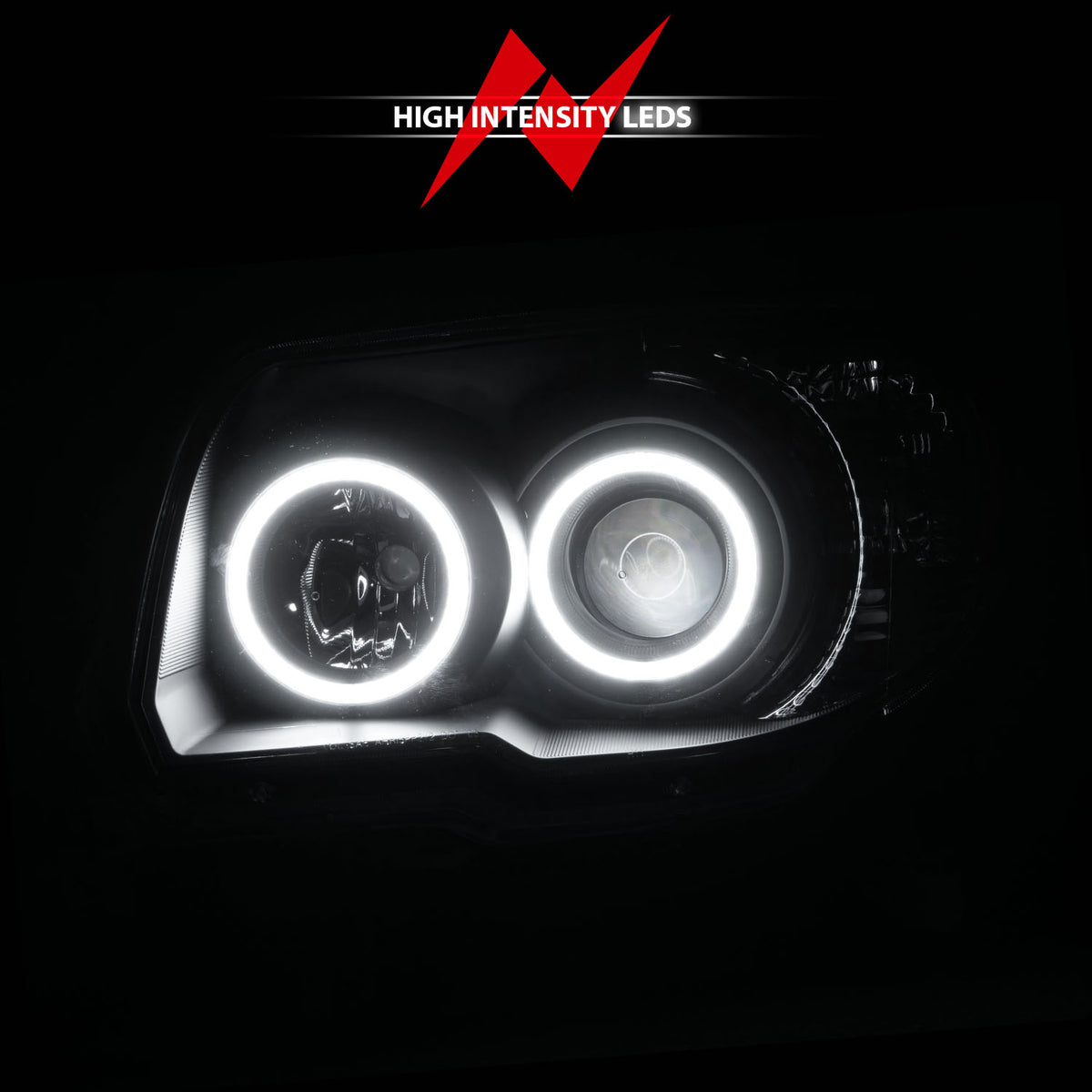 Headlight Set Projector Clear Lens Black Housing Pair W/U-Bar Does Not Include Bulbs Toyota 4Runner 2006-2009 AnzoUSA-8