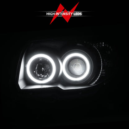 Headlight Set Projector Clear Lens Black Housing Pair W/U-Bar Does Not Include Bulbs Toyota 4Runner 2006-2009 AnzoUSA-8
