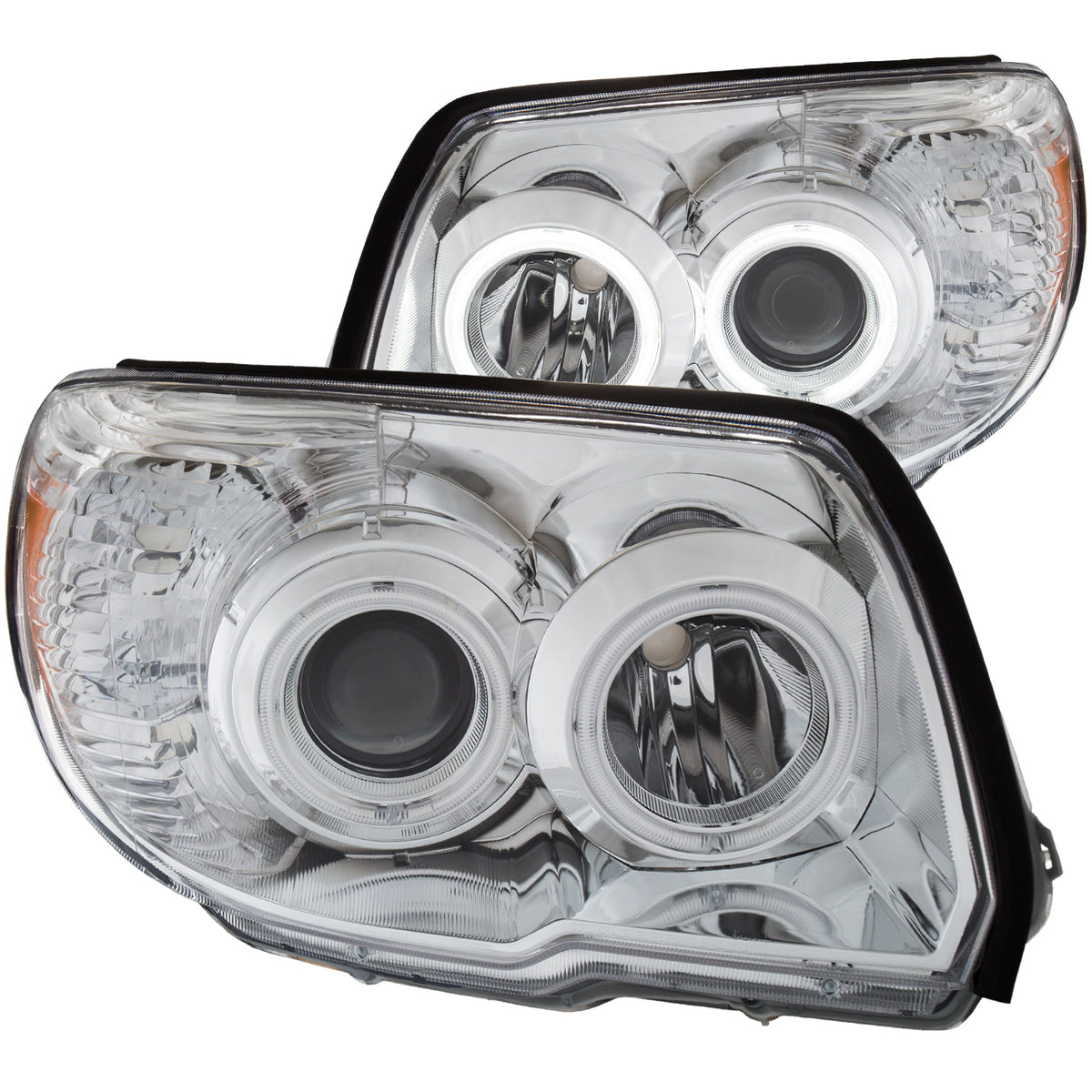 Headlight Set Projector Clear Lens Chrome Housing Pair W/U-Bar Does Not Include Bulbs Toyota 4Runner 2006-2009 AnzoUSA