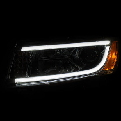 Headlight Set Projector Clear Lens Chrome Housing Pair W/Plank Style Design Jeep Grand Cherokee 2014-2016 AnzoUSA-2
