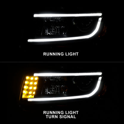 Headlight Set Projector Clear Lens Black Housing Pair W/Plank Style Design Jeep Grand Cherokee 2014-2016 AnzoUSA-4