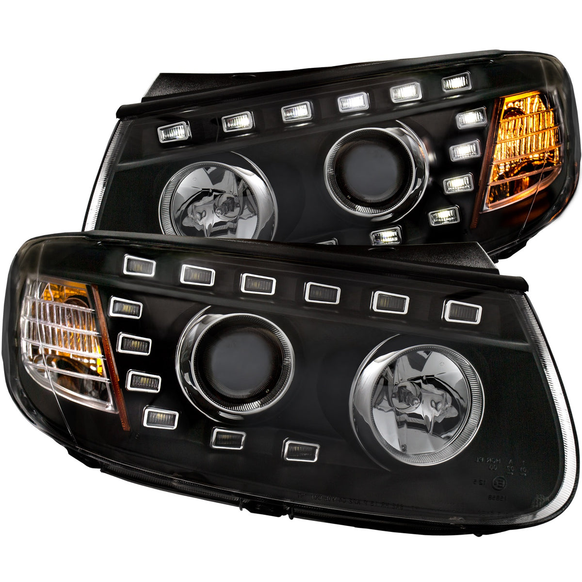 Headlight Set Projector Clear Lens Black Housing Pair Hyundai Santa Fe 2007-2012 AnzoUSA