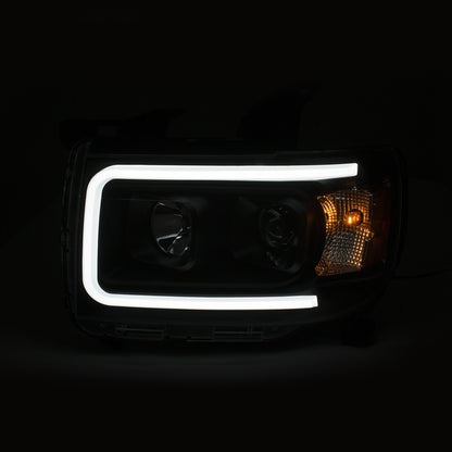 Projector Headlights W/ Plank Style Design Black W/ Amber GMC Canyon 2015-2022 AnzoUSA-2
