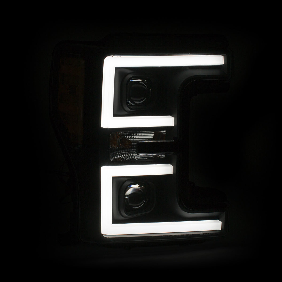 Projector Headlights W/ U-Bar Switchback Black W/ Amber Ford F-250 Super Duty/F-350/F-450 Super Duty 2017-2019 AnzoUSA-2