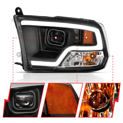 Projector Headlights Plank Style Design BlackRam 1500/2500/3500 2011-2018 AnzoUSA-2