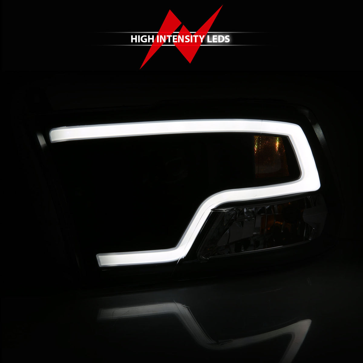 Projector Headlights Plank Style Design BlackRam 1500/2500/3500 2011-2018 AnzoUSA-5