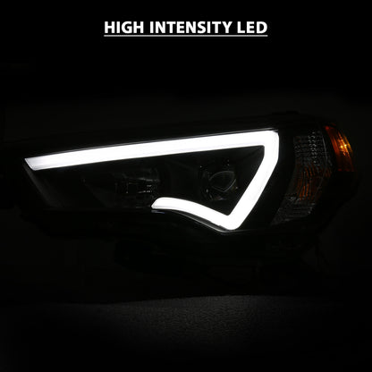 Projector Headlights W/ Plank Style Switchback Black W/ Amber Toyota 4Runner 2014-2021 AnzoUSA-5