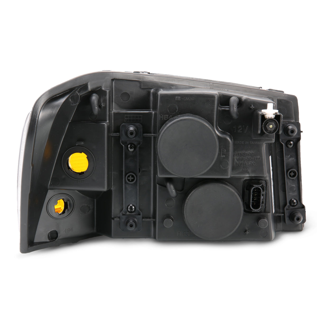 Crystal Headlight Black Amber GMC Envoy 2002-2009 AnzoUSA-1