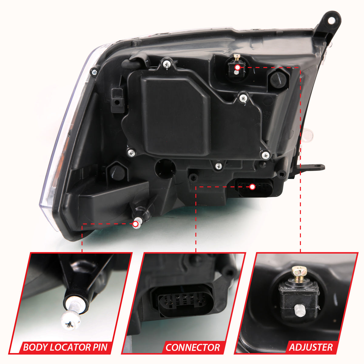 Projector Headlights Black Housing W/SwitchbackRam 1500/2500/3500 2011-2018 AnzoUSA-4