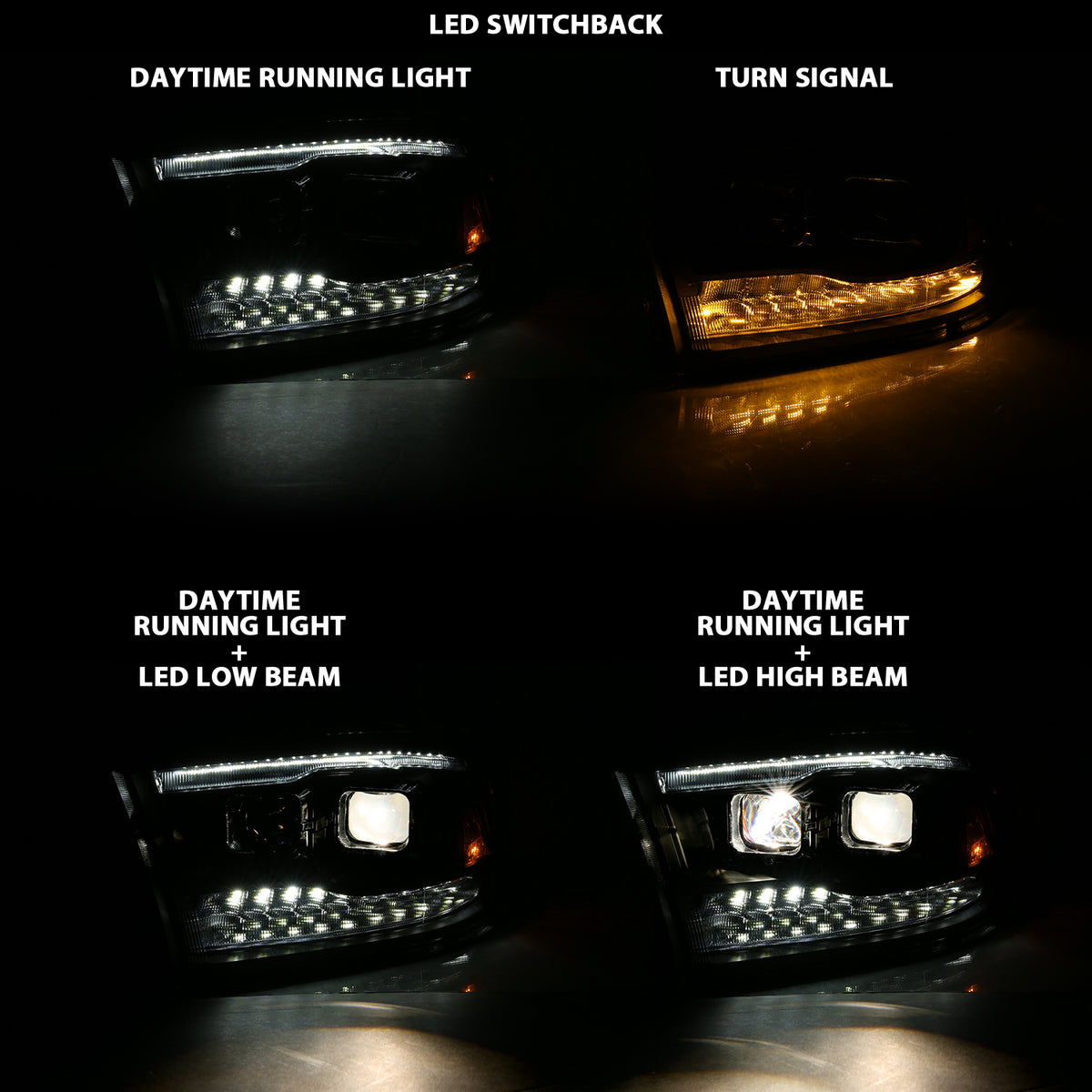 Projector Headlights Black Housing W/SwitchbackRam 1500/2500/3500 2011-2018 AnzoUSA-6