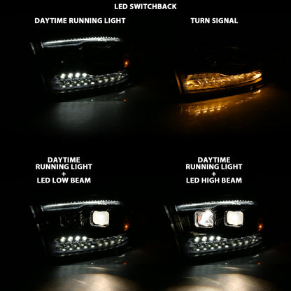Projector Headlights Black Housing W/SwitchbackRam 1500/2500/3500 2011-2018 AnzoUSA-6