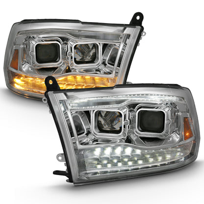 Projector Headlights Chrome Housing W/SwitchbackRam 1500/2500/3500 2011-2018 AnzoUSA-1