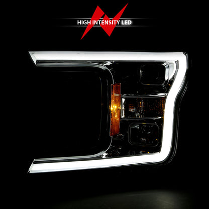 Projector Headlights Projector Plank Style Headlight Chrome Amber (Without Switchback) Ford F-150 2018-2020 AnzoUSA-5