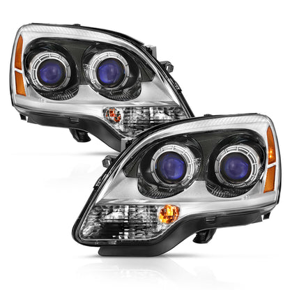 Crystal Headlight Chrome Amber (Oe) GMC Acadia 2007-2012 AnzoUSA-1