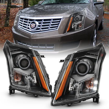 Projector Headlights H.l Black Amber (Oe) Cadillac SRX 2010-2016 AnzoUSA