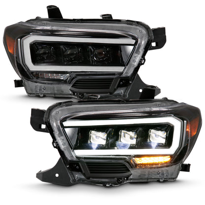 Headlight Set LED Projector Headlights Plank Stye Black Housing Clear Lens Pair Toyota Tacoma 2016-2023 AnzoUSA-7