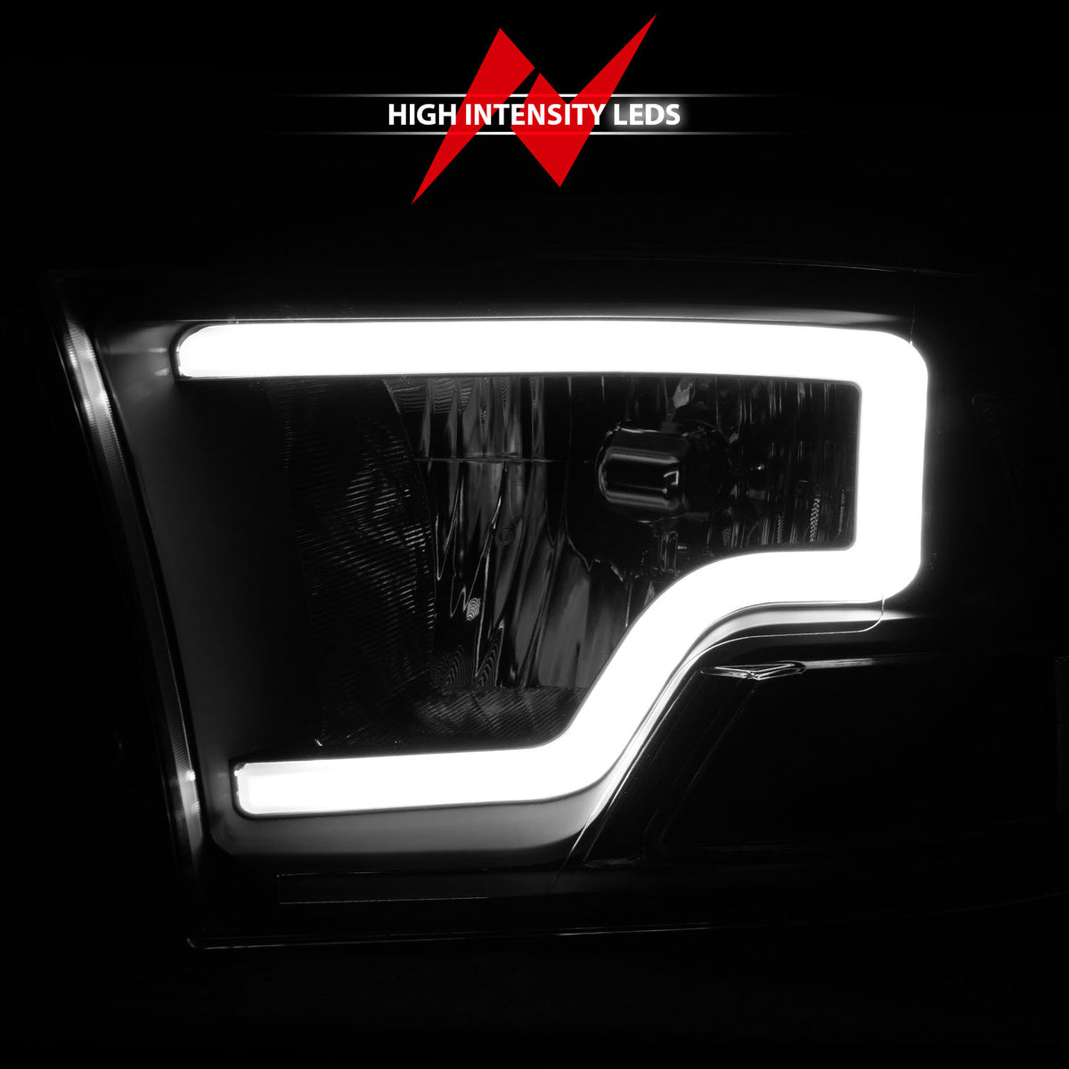Crystal Headlight Pair Set W/ Light Bar Style Black Housing Clear LensRam 1500/2500/3500 2011-2018 AnzoUSA-5