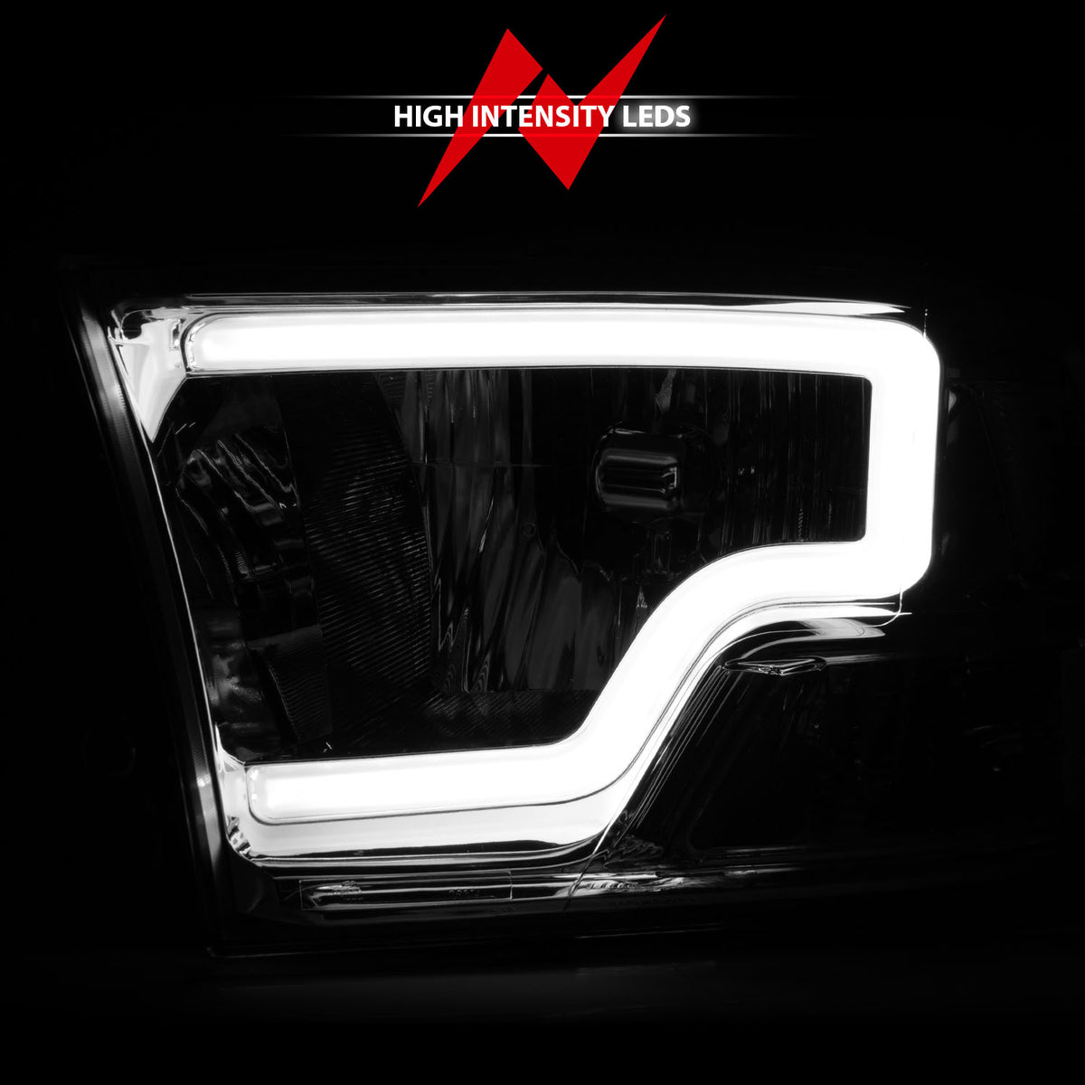 Crystal Headlight Set W/ Light Bar Style Chrome Housing Clear Lens PairRam 1500/2500/3500 2011-2018 AnzoUSA-5