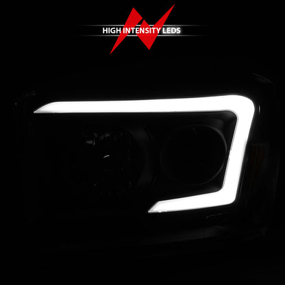 Crystal Headlight Set W/ Light Bar Style Switchback Chrome Housing Clear Lens Pair Dodge Ram 1500/2500/3500 2006-2008 AnzoUSA-5