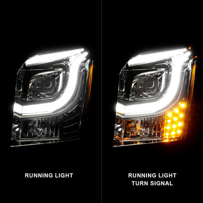 Projector Headlights W/ Plank Style Black Housing Clear Lens Pair GMC Yukon/XL 2015-2020 AnzoUSA-1