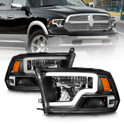 LED Projector Headlights W/ Light Bar Style Black Housing Clear Lens PairRam 1500/2500/3500 2011-2018 AnzoUSA