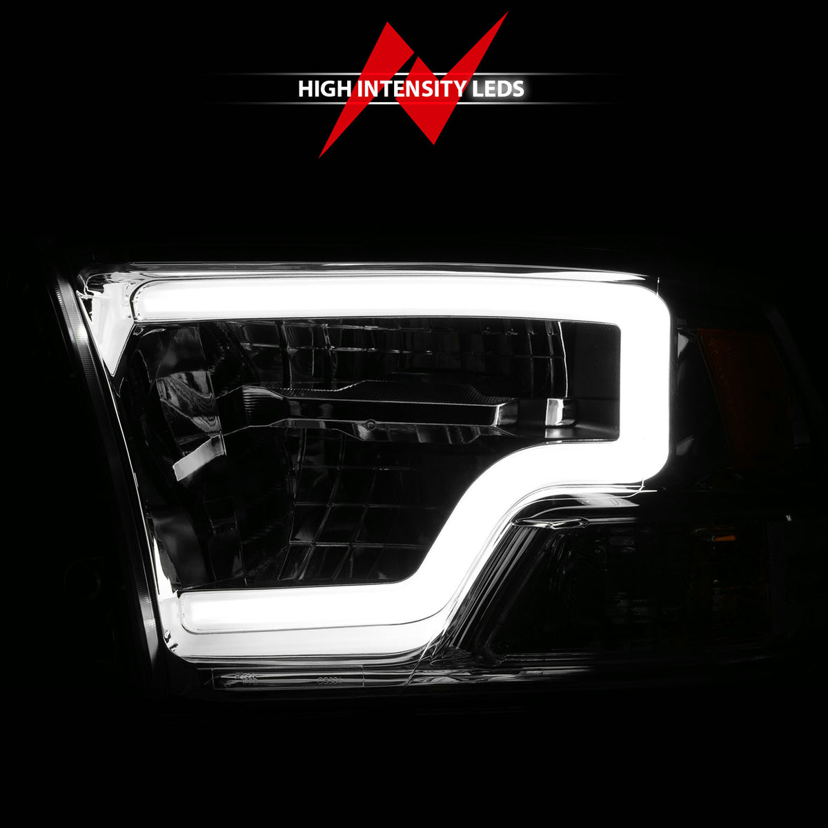 LED Projector Headlights W/ Light Bar Style Chrome Housing Clear Lens PairRam 1500/2500/3500 2011-2018 AnzoUSA-5