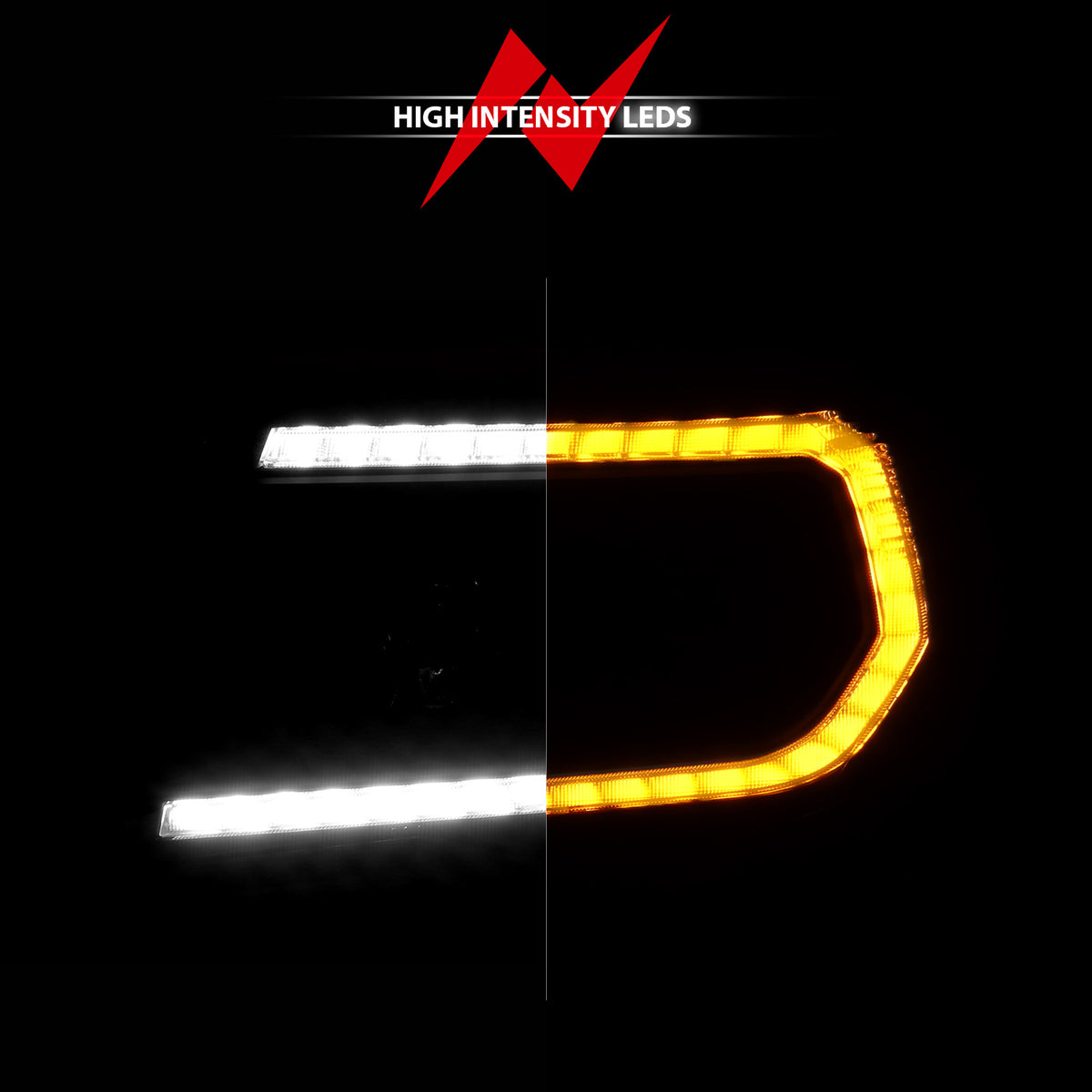 Projector Headlights W/ Light Bar Style Sequential Black Housing Clear Lens Pair Toyota Tacoma 2005-2011 AnzoUSA-5