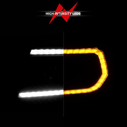 Projector Headlights W/ Light Bar Style Sequential Black Housing Clear Lens Pair Toyota Tacoma 2005-2011 AnzoUSA-5